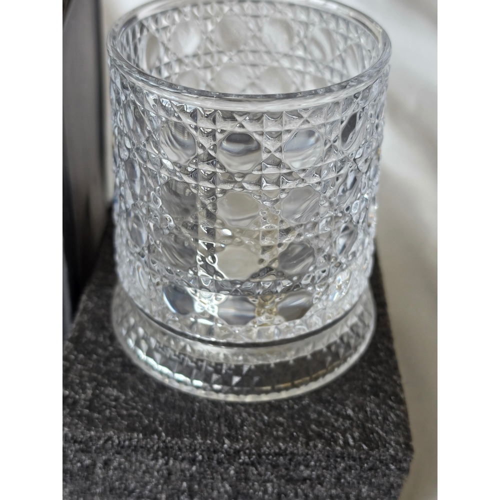 Glacia Craft Whiskey Glass with Base Set Diamond Cut Rocks Glass for Spirits